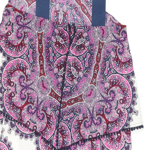 Warehouse Womens Pink Paisley Polyester Shift Size 8 Halter Zip