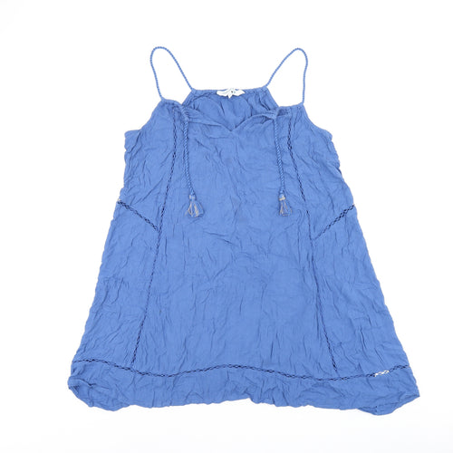 Debenhams Womens Blue Viscose Jersey T-Shirt Size 12 V-Neck
