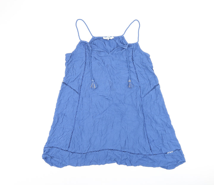 Debenhams Womens Blue Viscose Jersey T-Shirt Size 12 V-Neck