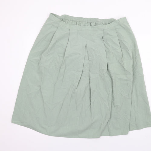 EWM Womens Green Polyester A-Line Skirt Size 22