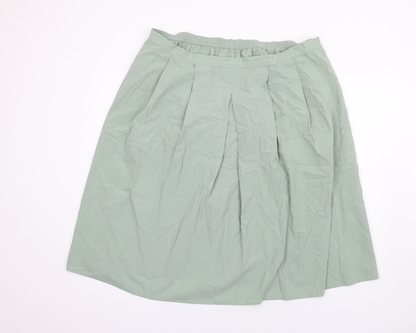 EWM Womens Green Polyester A-Line Skirt Size 22