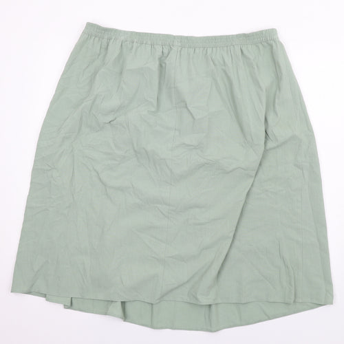 EWM Womens Green Polyester A-Line Skirt Size 22