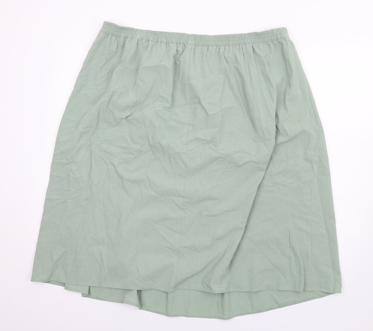 EWM Womens Green Polyester A-Line Skirt Size 22