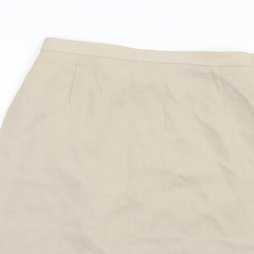 Marks and Spencer Womens Beige Polyester Straight & Pencil Skirt Size 12 Zip