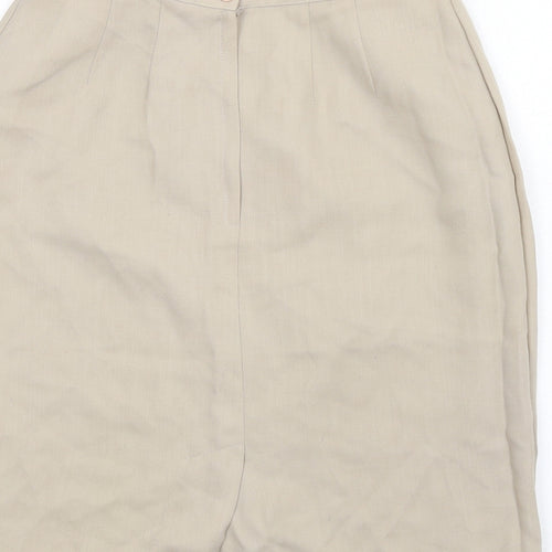 Marks and Spencer Womens Beige Polyester Straight & Pencil Skirt Size 12 Zip