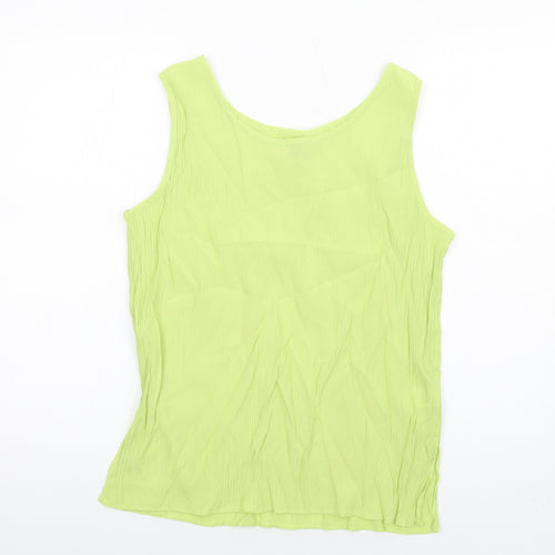 Anna Morelle Womens Green Viscose Basic Tank Size 14 Scoop Neck