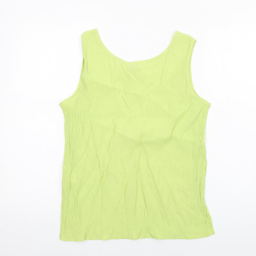Anna Morelle Womens Green Viscose Basic Tank Size 14 Scoop Neck