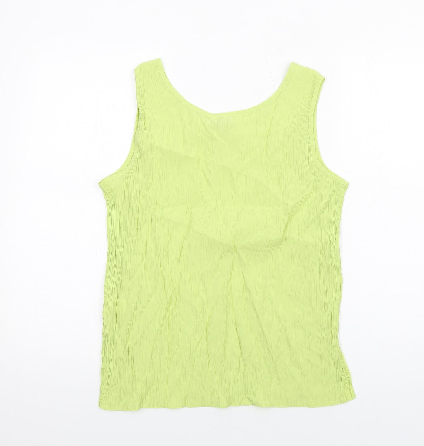 Anna Morelle Womens Green Viscose Basic Tank Size 14 Scoop Neck