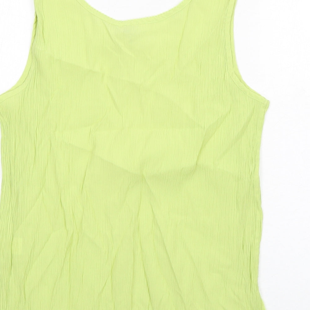 Anna Morelle Womens Green Viscose Basic Tank Size 14 Scoop Neck