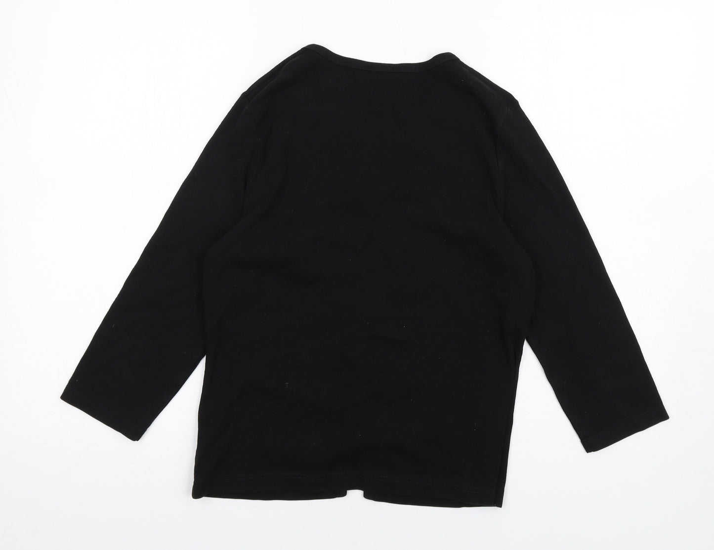 NEXT Womens Black Cotton Basic Button-Up Size 14 V-Neck