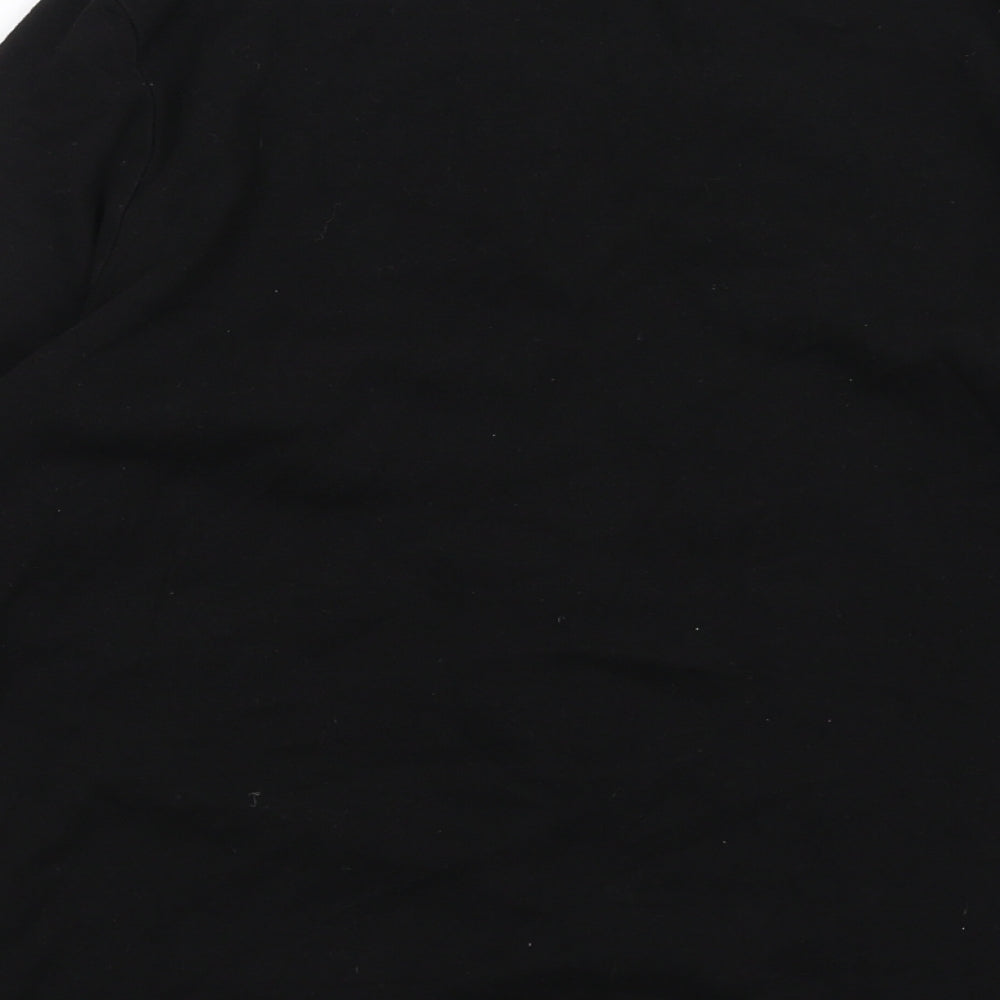 NEXT Womens Black Cotton Basic Button-Up Size 14 V-Neck