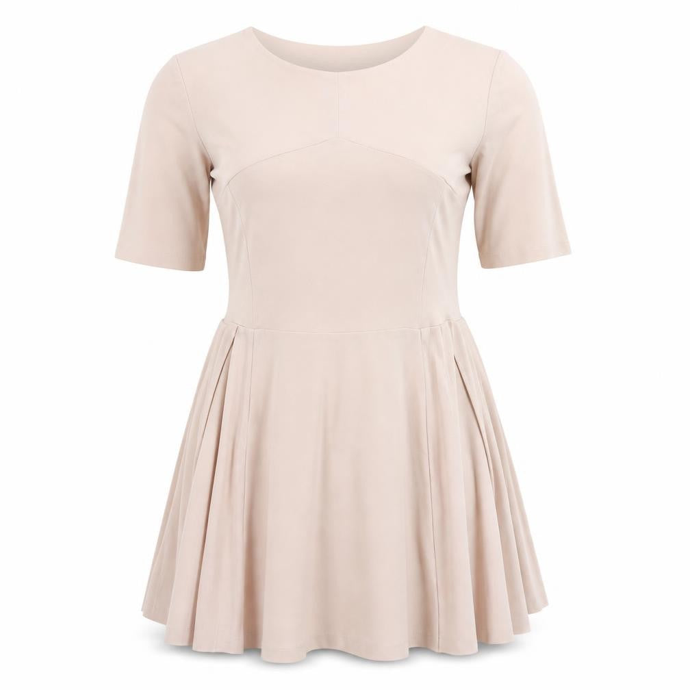 Front view of ASOS women’s pink polyester fit & flare, size UK 10, v-neck pullover