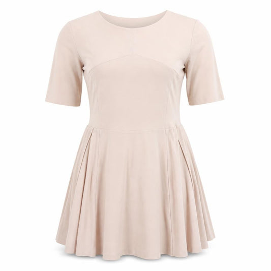 Front view of ASOS women’s pink polyester fit & flare, size UK 10, v-neck pullover