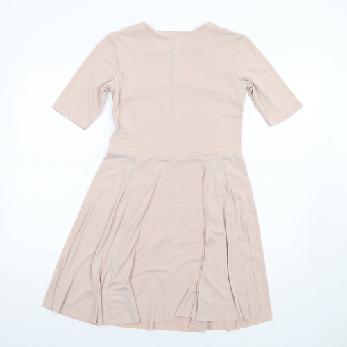 ASOS Womens Pink Polyester Fit & Flare Size 10 V-Neck Pullover