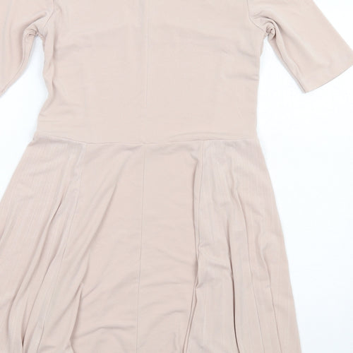 ASOS Womens Pink Polyester Fit & Flare Size 10 V-Neck Pullover