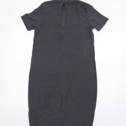 Marks and Spencer Womens Grey Polyester Bodycon Size 10 High Neck Pullover