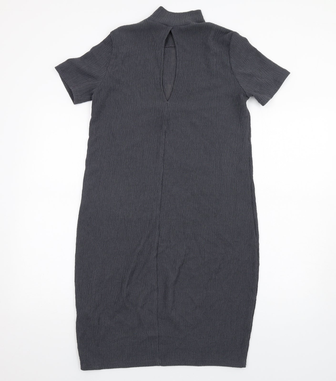 Marks and Spencer Womens Grey Polyester Bodycon Size 10 High Neck Pullover