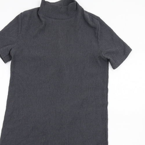 Marks and Spencer Womens Grey Polyester Bodycon Size 10 High Neck Pullover