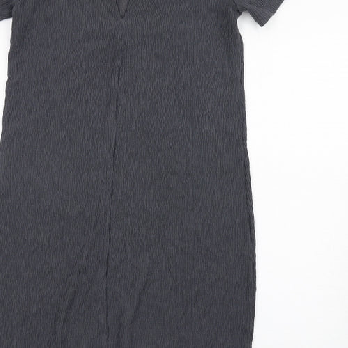 Marks and Spencer Womens Grey Polyester Bodycon Size 10 High Neck Pullover