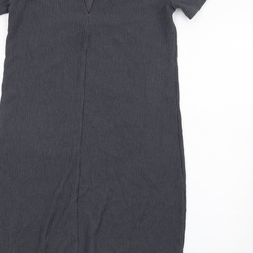 Marks and Spencer Womens Grey Polyester Bodycon Size 10 High Neck Pullover