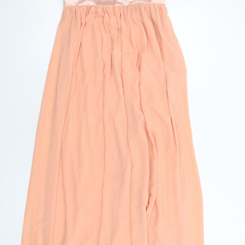 Coast Womens Pink Polyester Maxi Size 10 Square Neck Zip - Sequins