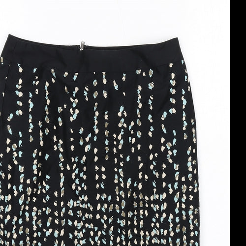 Ann Taylor Womens Multicoloured Geometric Cotton Straight & Pencil Skirt Size 4 Zip