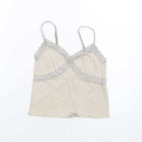 Urban Outfitters Womens Beige Modal Camisole T-Shirt Size XS V-Neck - Lace Trim