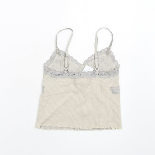 Urban Outfitters Womens Beige Modal Camisole T-Shirt Size XS V-Neck - Lace Trim