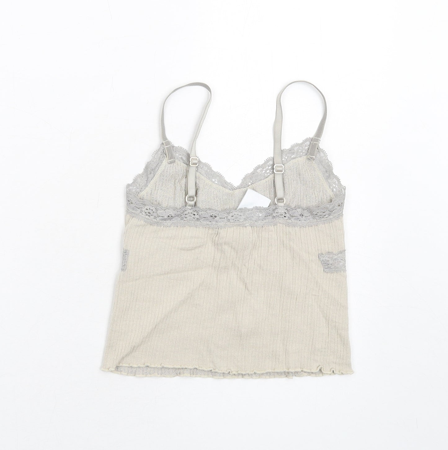 Urban Outfitters Womens Beige Modal Camisole T-Shirt Size XS V-Neck - Lace Trim