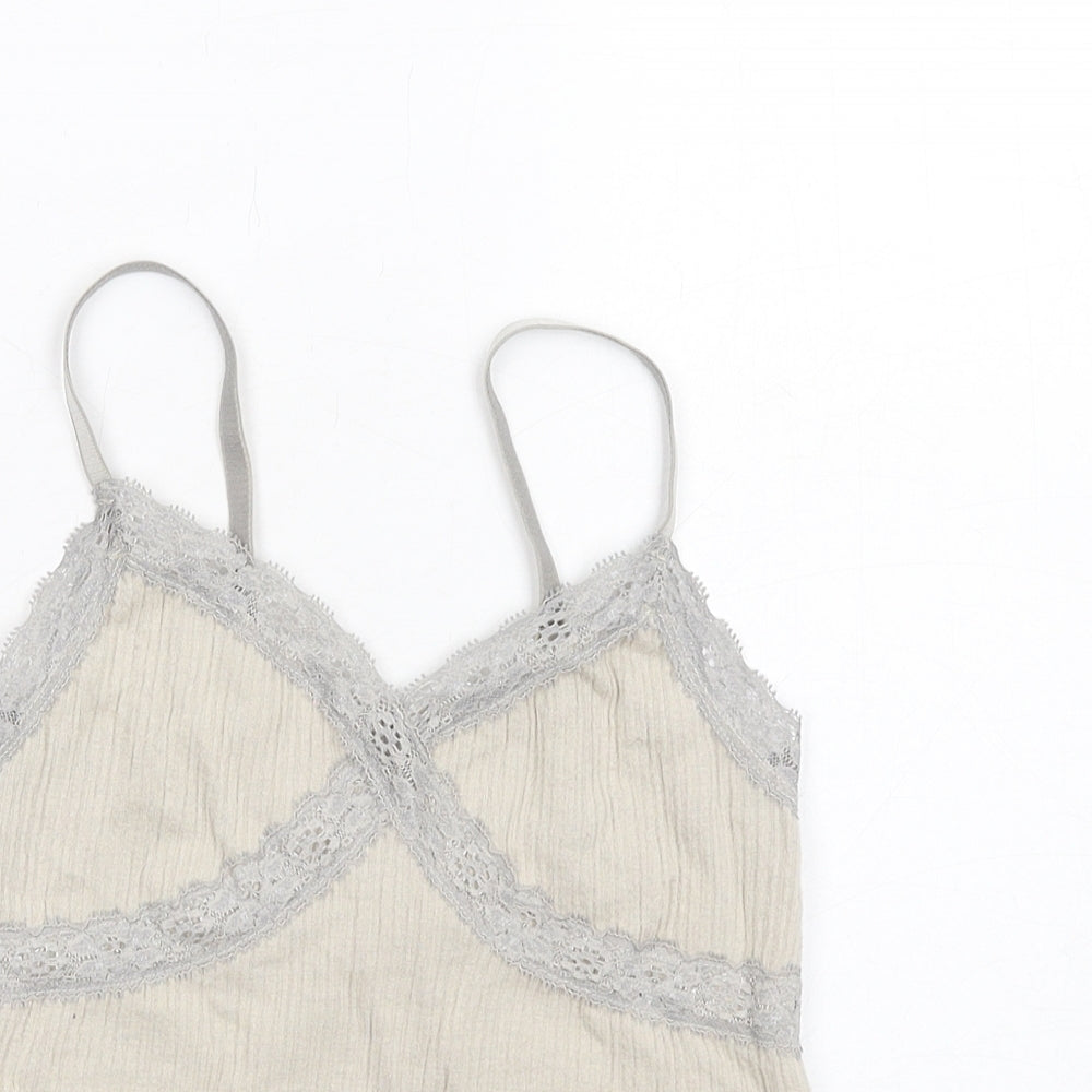 Urban Outfitters Womens Beige Modal Camisole T-Shirt Size XS V-Neck - Lace Trim