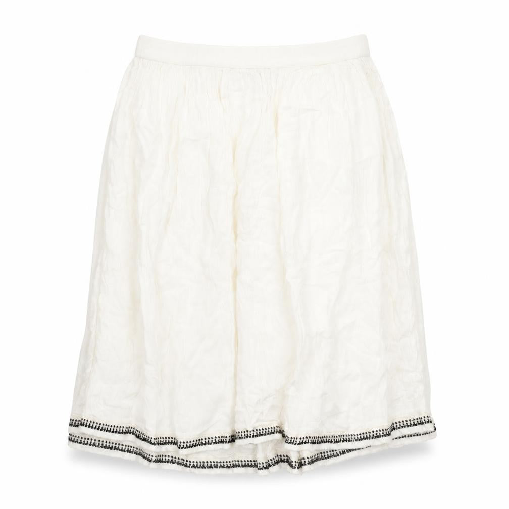 Front view of Vero Moda women’s ivory viscose a-line skirt, size S