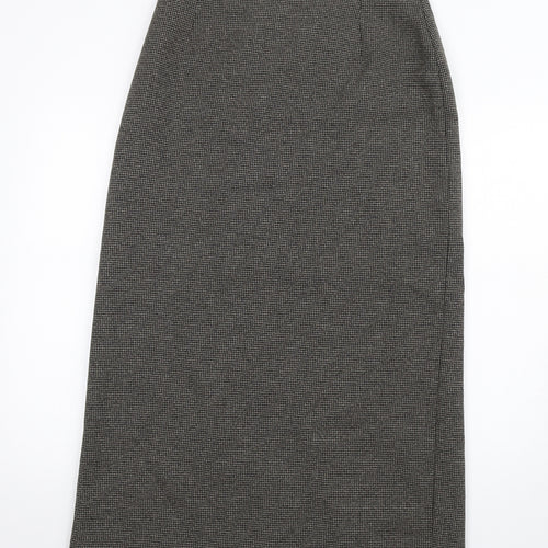 Klass Womens Brown Geometric Viscose A-Line Skirt Size 14 Zip