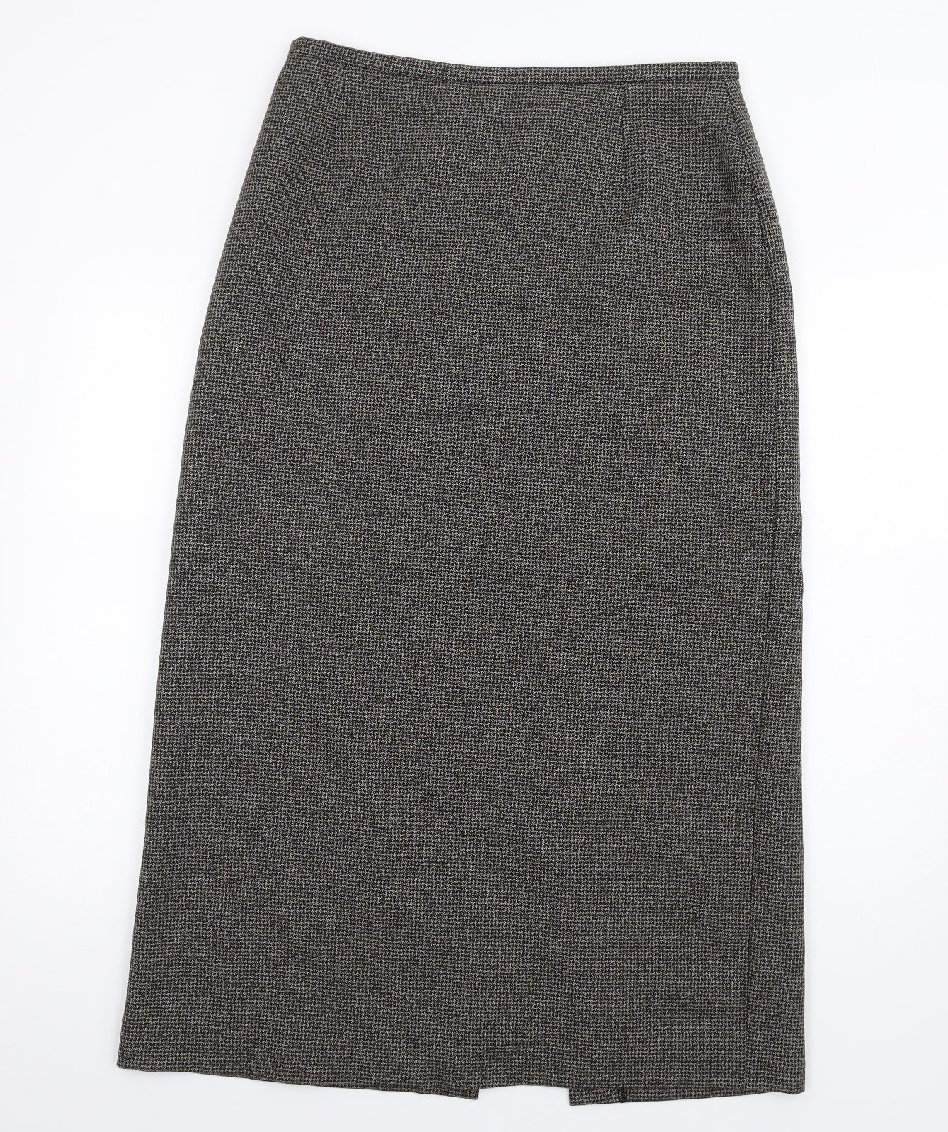 Klass Womens Brown Geometric Viscose A-Line Skirt Size 14 Zip