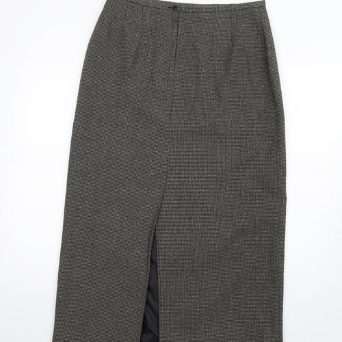 Klass Womens Brown Geometric Viscose A-Line Skirt Size 14 Zip