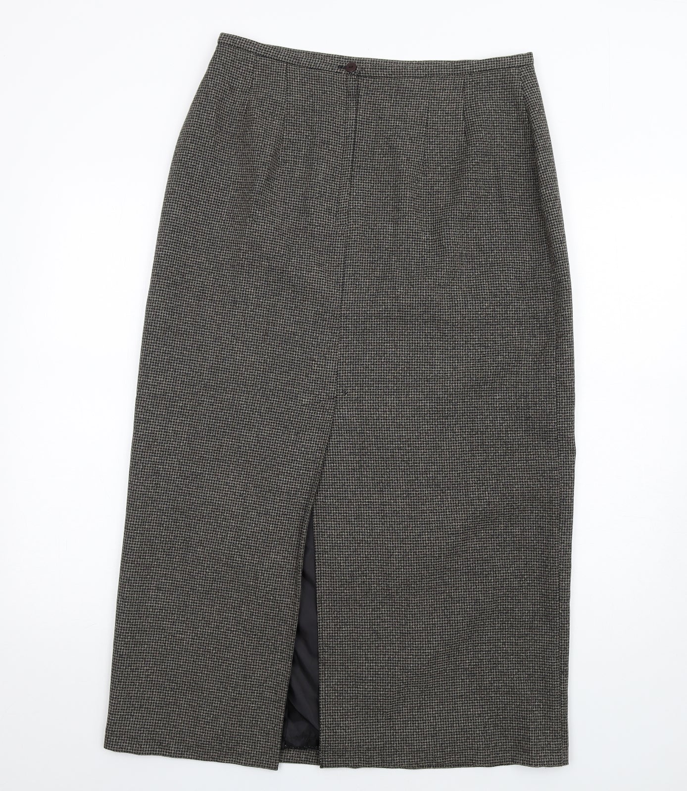 Klass Womens Brown Geometric Viscose A-Line Skirt Size 14 Zip