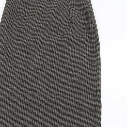Klass Womens Brown Geometric Viscose A-Line Skirt Size 14 Zip