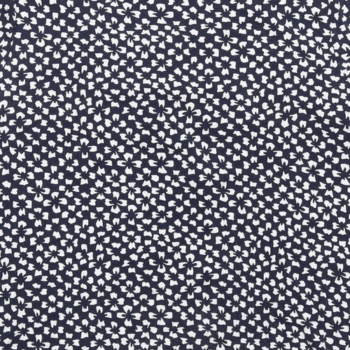 Hobbs Womens Blue Geometric Viscose Basic T-Shirt Size S Round Neck
