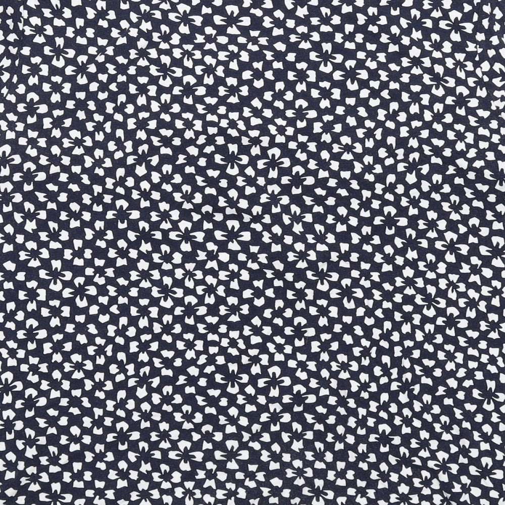 Hobbs Womens Blue Geometric Viscose Basic T-Shirt Size S Round Neck