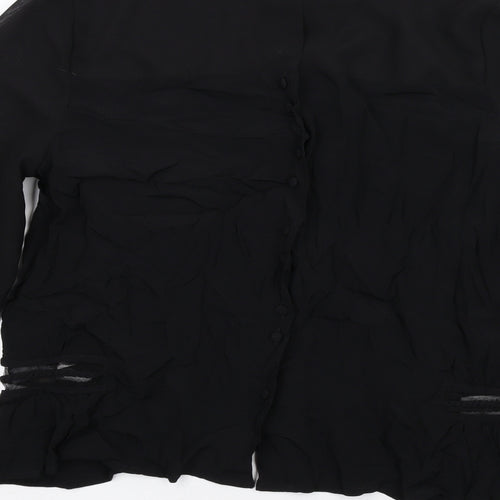Marks and Spencer Womens Black Viscose Basic Blouse Size 12 Round Neck