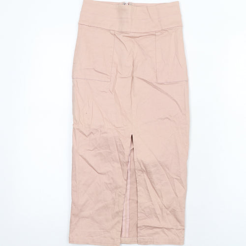 Mistress Rocks Womens Pink Cotton Straight & Pencil Skirt Size S