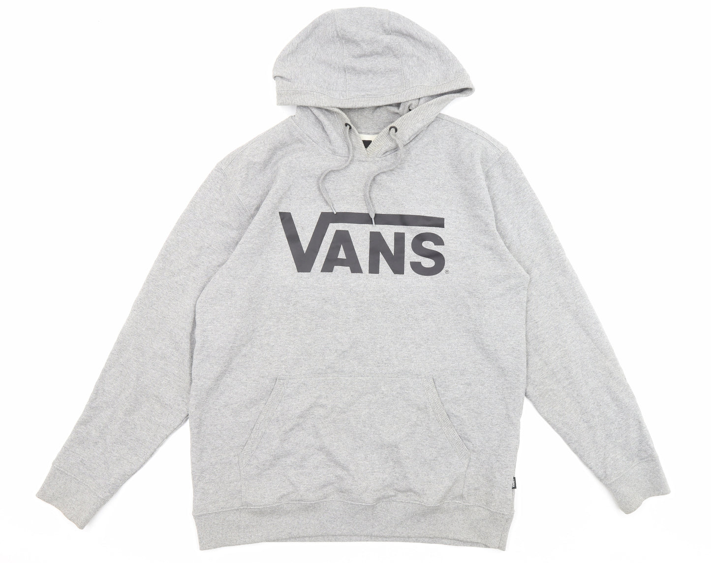 VANS Mens Grey Cotton Pullover Hoodie Size L - Logo