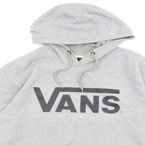 VANS Mens Grey Cotton Pullover Hoodie Size L - Logo