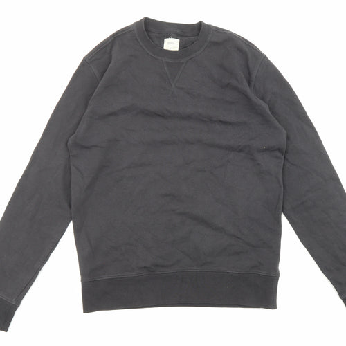 Marks and Spencer Mens Black Cotton Pullover Sweatshirt Size S