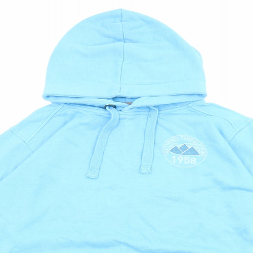 TOG24 Womens Blue Cotton Pullover Hoodie Size 12 Pullover - Logo, Size 12-14