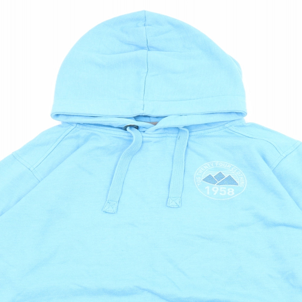 TOG24 Womens Blue Cotton Pullover Hoodie Size 12 Pullover - Logo, Size 12-14