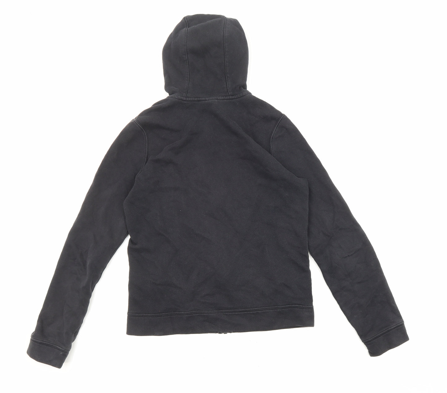 Nike Boys Black Cotton Full Zip Hoodie Size 12-13 Years Zip - Embroidered Logo, Pockets