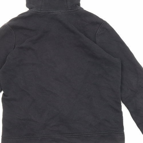 Nike Boys Black Cotton Full Zip Hoodie Size 12-13 Years Zip - Embroidered Logo, Pockets