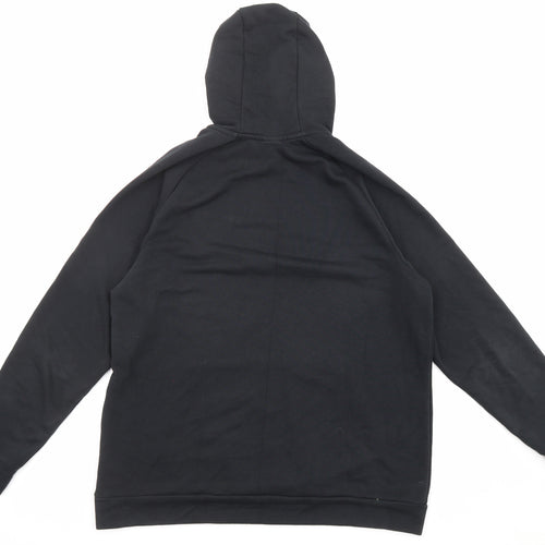 Nike Mens Black Cotton Pullover Hoodie Size L - Printed Logo