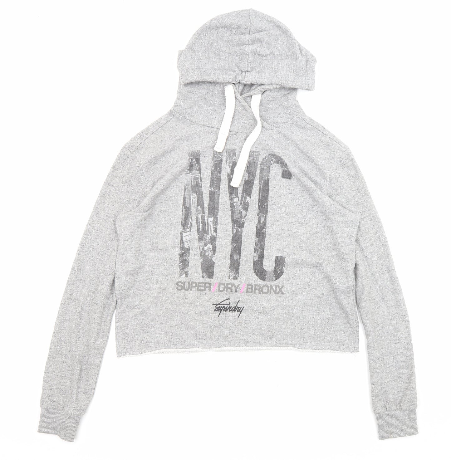 Superdry Womens Grey Cotton Pullover Hoodie Size M Pullover - NYC Superdry