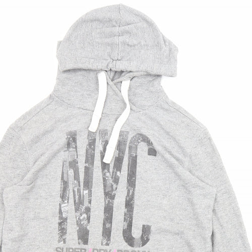 Superdry Womens Grey Cotton Pullover Hoodie Size M Pullover - NYC Superdry